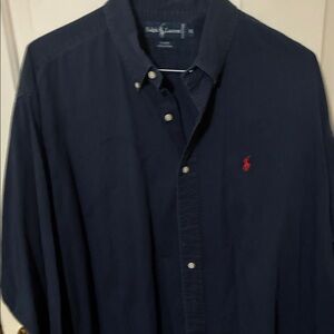 Ralph Lauren Men's Dark Blue Button Down Shirt